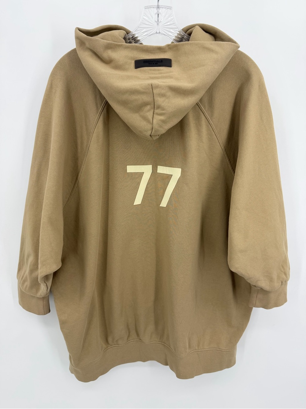 Fear of God Essentials 77 Women's 3/4
Sleeve Hoodie Top Jacket Oak Tan Size M
